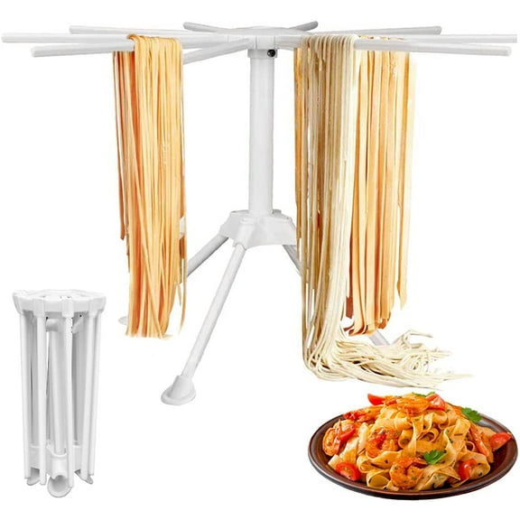 Homemade Pasta Drying Rack with 10 Bar Handles Collapsible, Fresh Pasta Maker Spaghetti Dryer Stand Noodle Drying Holder (Pasta Drying Rack)