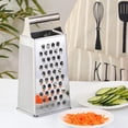 thumbnail image 4 of Rallador de queso, cortador de verduras de acero inoxidable con 4 lados, 9,2 pulgadas de altura, rallador de caja grande, ideal para queso rallado, jengibre y frutas, plateado, 4 of 5