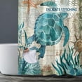 thumbnail image 6 of Sea Turtle Shower Curtain 72 x 72 Inch, Ocean Shower Curtain for Bathroom Decor, Waterproof Fabric Nautical Themed Shower Curtain with 12 Hooks, 6 of 6