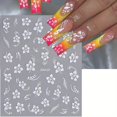 thumbnail image 3 of Papapt 8PCS Hibiscus Flower Nail Art Stickers, Hawaiian Flowers Nail Decals White Pink Yellow 3D Self-Adhesive Flowers Stickers for Nails Summer Floral Manicure Sliders for Women Girls Nail Art, 3 of 9