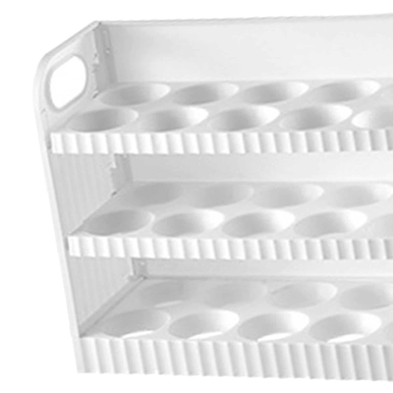 3 Tiers Eggs Holder for Refrigerator, Eggs Container Eggs Tray Bins Fridge Eggs Organizers for Countertop Pantry Kitchen Shelf Cabinet White