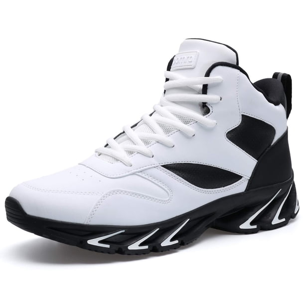 Zapatillas de baloncesto Joomra de cuero sintético blanco para hombre, talla 11