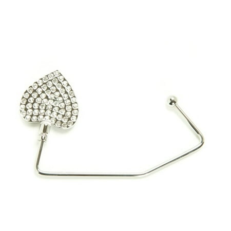 20 Crystal Heart Purse Hook Hanger Handbag Caddy Pocketbook
