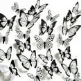 thumbnail image 2 of UHUSE 12/24 x 3D Butterfly Wall Stickers Black And White Home Room Decoration, 2 of 4
