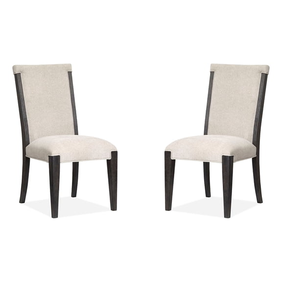 Magnussen Home Plum Creek Ravenwood Black Upholstered Side Chair Two Pack