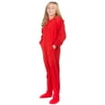 thumbnail image 3 of Big Feet Pjs Kids Red Fleece Hoodie Footed Onesie Pajamas for Boys & Girls Size 6, 3 of 7