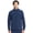 Navy, variant on Men's Zip Front Scrub Jacket with 3 Pockets, Stand-up Collar, Shaped Cuffs, and Center Back Panel Plus Size, IN350A, 3XL, Teal Blue