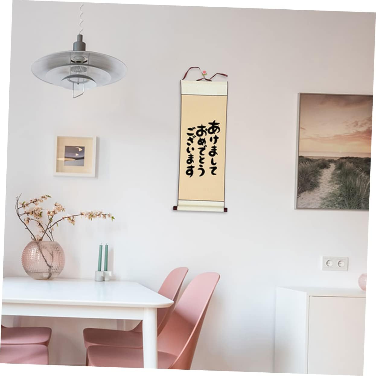 ABCISI Calligraphy Scroll Paper with Wooden Rods, 3Pcs Blank Calligraphy Scroll Paper, Chinese Water Writing Thick Blank Painting Hanging Rolls, Light Yellow