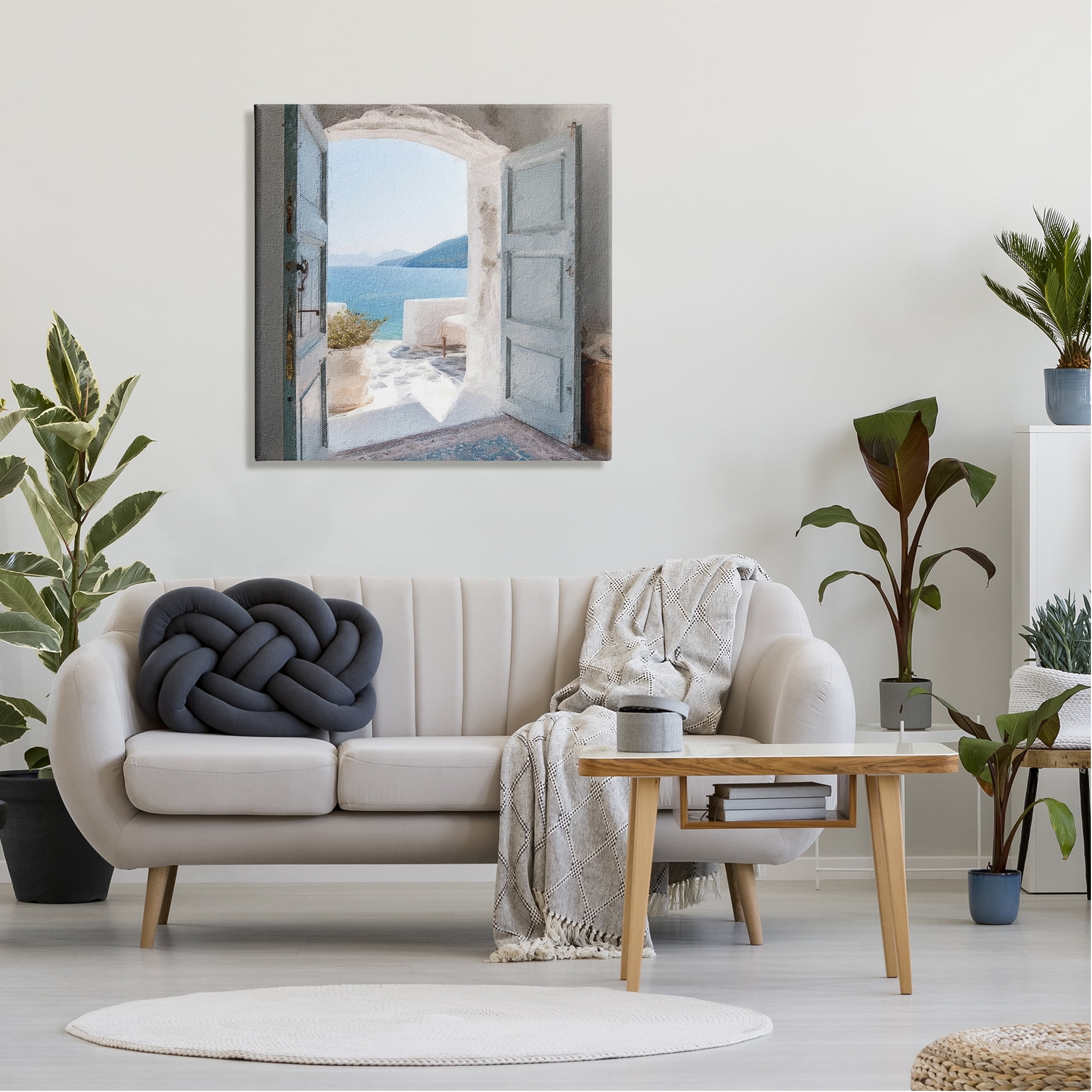 Stupell Industries Coastal Greek Villa Nature Photography Gallery Wrapped Canvas Print Wall Art, 30 x 30
