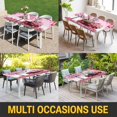 thumbnail image 5 of Valentine's Day Table Cloths for 3 Foot Rectangle Tables, Romantic Love Tree Branch Truck Roses Ombre Pink Patio Waterproof Elastic Fitted Tablecloths, Washable Rectangular Table Cover for Camping, 5 of 8