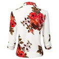 thumbnail image 4 of Blazer Décontracté pour Femmes Col en V Veste de Loisirs Blouse Boutonnée Mi-Longue Cardigan Ajusté Imprimé Mode, 4 of 6
