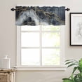 thumbnail image 3 of nqOlkjepod Marble Farmhouse Short Window Curtain Valances, Navy Blue Modern Luxury Gold Texture Rod Pocket Kitchen Valances for Living Room Bedroom Bathroom Cafe, 1 Panel - 42" x 18", 3 of 8