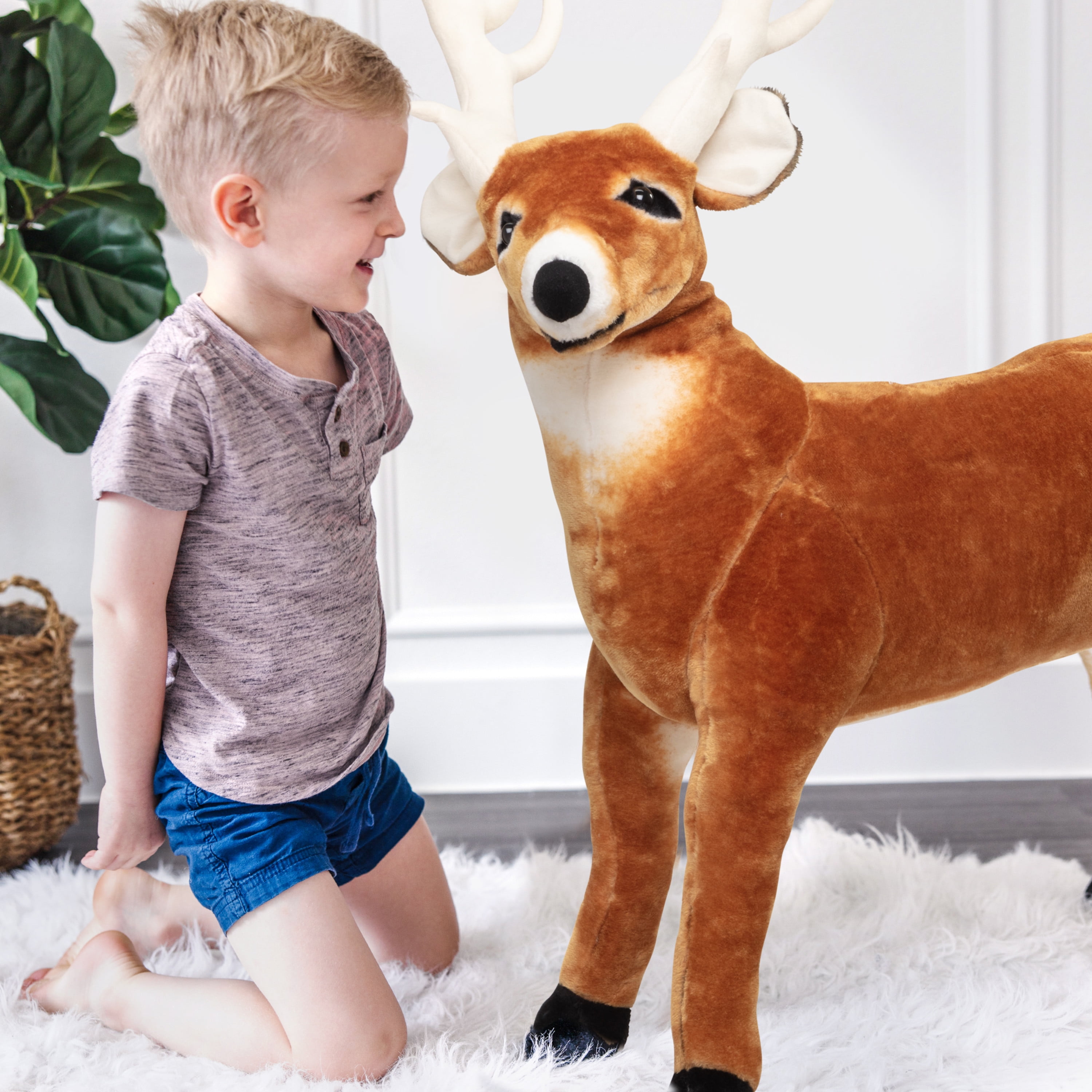 Melissa Doug Giant Deer Lifelike Stuffed Animal over 3 feet long