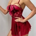 thumbnail image 5 of Gibobby Tangas de mujer sexy para sexo Día de San Valentín Camisón sexy de encaje para mujer Resbalón en la que incluye los pantalones de la secuencia de G(Rojo, CH), 5 of 5