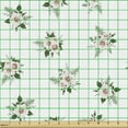 thumbnail image 2 of Floral Fabric by the Yard Upholstery, Print of Repeating Rose Flower Bouquet Motifs on a Plain Background, Decorative Fabric for DIY and Home Accents, Reseda Green and Blush by Ambesonne, 2 of 5