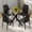 Table+4Black Chairs(052B), variant on StnTalk 39″ Round Glass Dining Table Set for 4 with White Faux Leather Chairs, Modern Tempered Glass Kitchen & Dining Room Table with Chrome Metal Base and Upholstered Seating