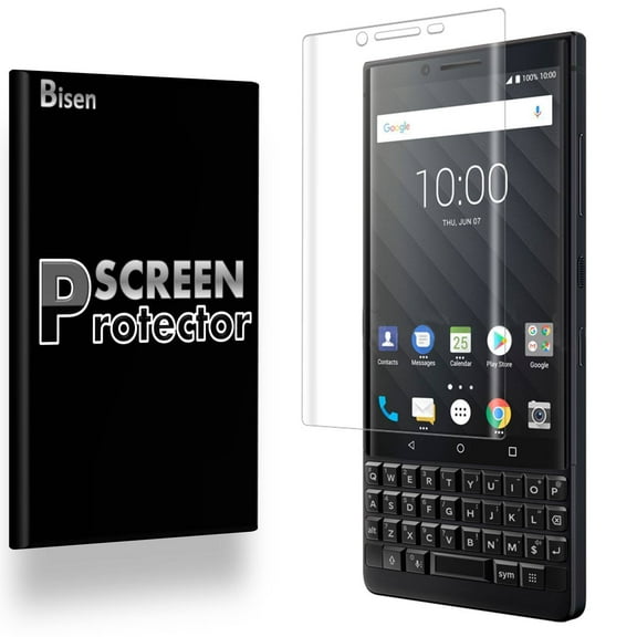 BlackBerry KEY2 (2018 Release) [2-Pack BISEN] Ultra Clear [Full Cover] Screen Protector, Anti-Scratch, Anti-Shock