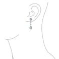 thumbnail image 4 of Bling Jewelry Womens Crown Halo Cubic Zirconia CZ Teardrop Chandelier Clip On Earrings Non-Pierced, 4 of 7