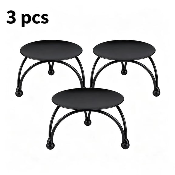 Vruelia Decorative Iron Pillar Candle Holders, Set of 3