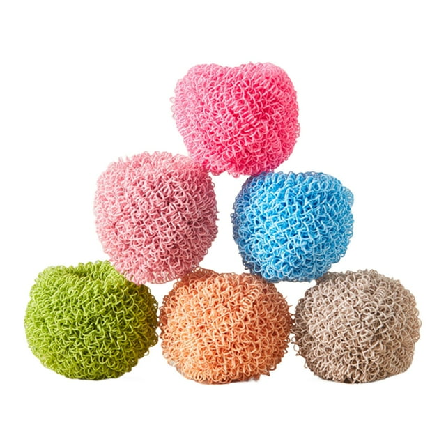 Boules de Nettoyage Harpily Couleur Aléatoire Brosse de Lave-Vaisselle Multi-Usage Nettoyeur de Cuisine Brosse Nettoyante Brosse Nettoyante Brosse Nettoyante Nettoyante pour Vaisselle Nettoyant pour Évier Poêle (5 Pcs Brosse + 1 Pcs Manche)