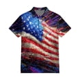 thumbnail image 3 of Men's USA 250th Anniversary American Flag Stars Polo Shirt Patriotic Casual Short Sleeve America 250 Merchandise, 3 of 6