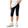 thumbnail image 3 of JFOPQVSM 3 Pack Cotton Cropped Leggings for Girls 3/4 Pants Basic Girls Capri Leggings (3-12Y), 3 of 7