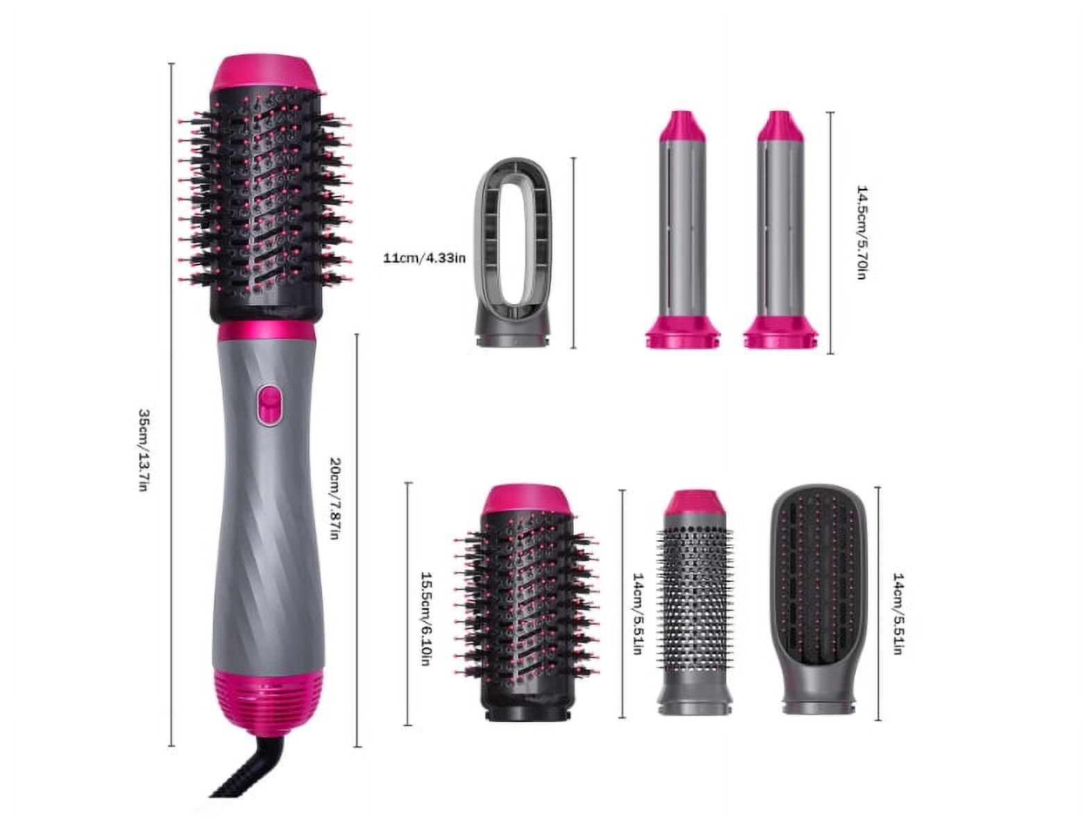 2025 latest 6-in-1 Magic Wand! Salon Blow Dry Brush & Curler Combo - Get Frizz-Free, Voluminous Styles at Home (Travel-Friendly!) (Black)