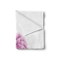 thumbnail image 2 of Dahlia Soft Flannel Fleece Throw Blanket, Vivaciously Designed Sketch of a Purple Dahlia with Magenta and White Petals, Cozy Plush for Indoor and Outdoor Use, 60" x 80", Fuchsia White, by Ambesonne, 2 of 5