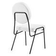 thumbnail image 4 of Side Dining Chair, White Black, Fabric, Mid Century Kitchen Cafe Bistro Hospitality Restaurant, Modern Contemporary HB34616, 4 of 9
