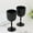 Black, variant on Balsa Circle 12 Hunter Green Plastic Wine Glasses 9oz Vintage Ribbed Pattern Party Reception Decorations Supplies