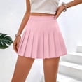 thumbnail image 6 of Women's Pleated Skirts High Waist A Line Tennis Golf Solid Color Mini Skirt Athletic Casual Basic Skorts (XS, Pink), 6 of 6