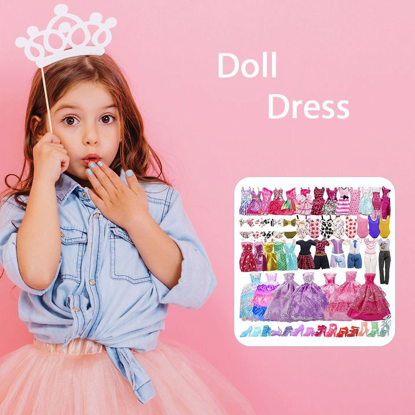 ZOUYUE 35 Pcs Doll Clothes Set, Includes Gowns, Dresses, Skirts