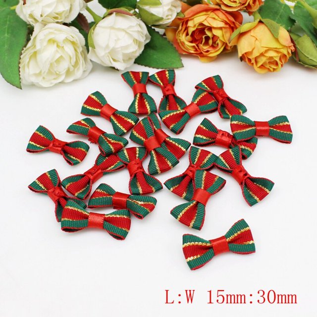 Cinta de Organza de Navidad para envolver, rollo de lazo de 50 unids/lote, impreso, hecho a mano, para regalo y manualidades