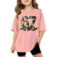 thumbnail image 4 of 67 shirt G'irls Summer Short Sleeve T Shirt Cute Cartoon Number Print Casual Top Tee Shirt For K'ids Youth, 4 of 4