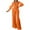 Orange, variant on ABATAB Jumpsuits for Women Lapel V-Neck Long Belt Romper Long Sleeve Wide Leg Baggy Party Clubwear Trendy Jumpsuit