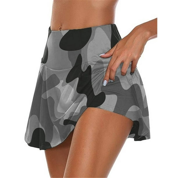 Dellytop Women Camouflage Print Skort Running Tennis Golf Sports