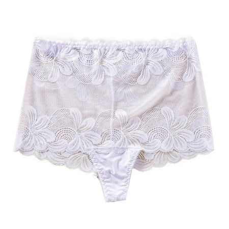Akafmk Plus Size Underwear for Women High Waisted Lace Briefs Large Size Thong Skin-friendly Panties Comfortable Breathable Underwear Panties  Sizes XL-4XL
