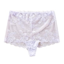 Admvng Womens Underwear Large Size High Waist Thong Lace Skin-friendly Panties, Size XL-4XL