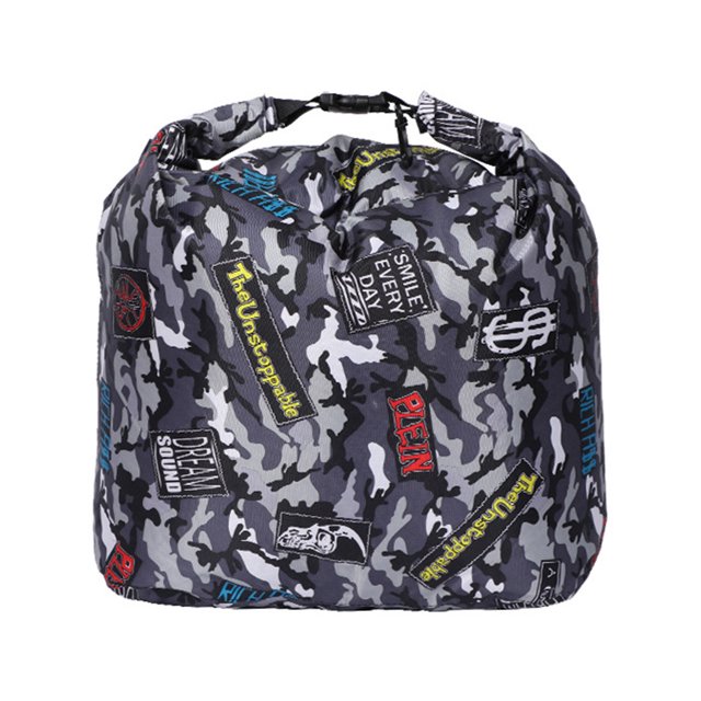 Innerwin Fishing Bag Folding Tackle Multi-Functional Large Fish Box Buckle Lock Waterproof Camouflage Lightweight Gray-L