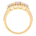 thumbnail image 2 of 2.16 ct Round Cut Simulated Pink Diamond 3 Stone 18K Yellow Gold Womens Engagement Ring, 2 of 4