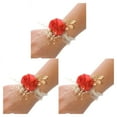 thumbnail image 4 of relayinert Réaliste Demoiselle d'Honneur Poignet Fleur pour Ensemble de Mariage Rouge Vif 7 * 7 3Set, 4 of 6