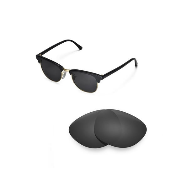Walleva Walleva Black Polarized Replacement Lenses For Ray Ban Clubmaster Rb3016 49mm Sunglasses Walmart Com Walmart Com