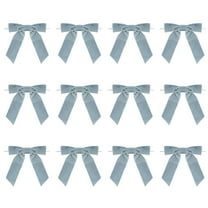 Dusty Blue Velvet Ribbon Christmas Bows 5 Inch Premade Pack of 12 for Tree Wreath Gift Wrapping Crafts, Bows