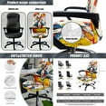 thumbnail image 4 of ZIATUBLES Abstract Cat Print 5 Piece Office Chair Protector Set Includes Elastic Chair Cover Armrest Slipcovers, PU Leather Remote Control Holder and Square Tissue Box Cover, S, 4 of 7