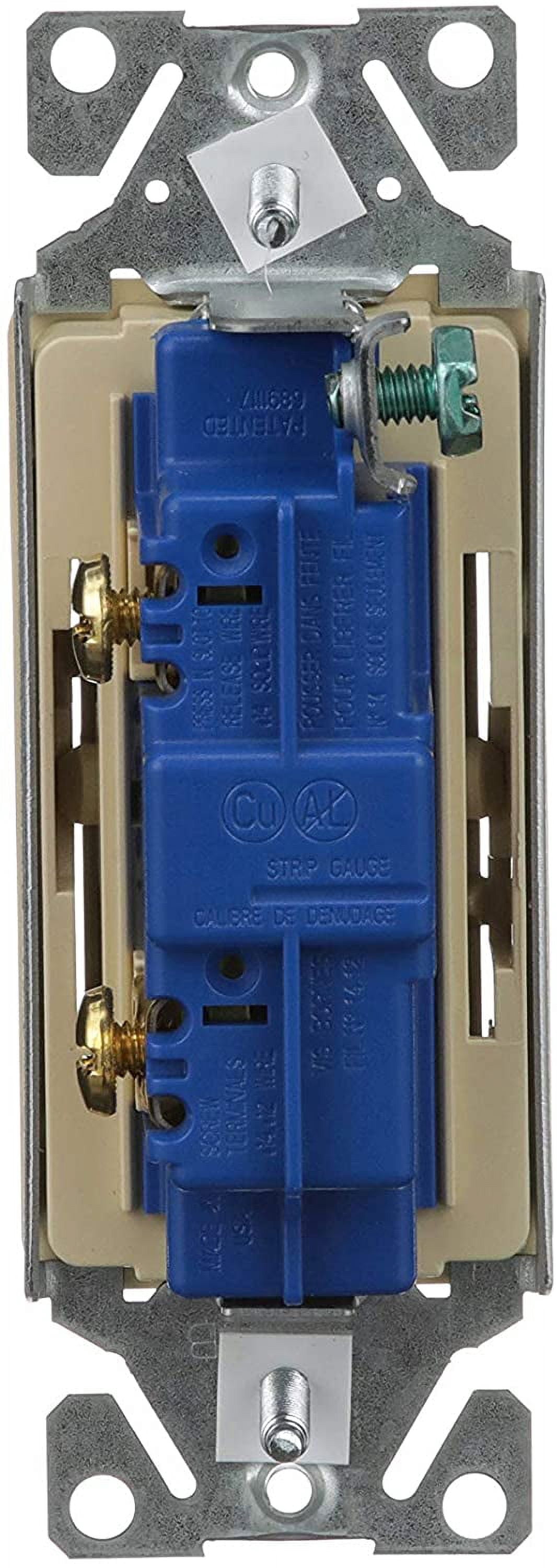 Cooper Wiring Device 7501VBOX Single-Pole Decorator Rocker Switch, Ivory - 15A