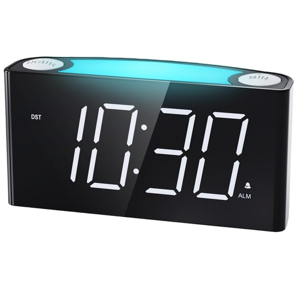 Reloj despertador digital Mesqool con pantalla LED de 7.5 pulgadas con cargador USB