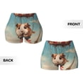 thumbnail image 6 of Yiaed Hot Air Balloon Guinea Pig Print Women's Athletic Shorts Running Shorts Sporty Short High Waisted Elastic Workout Shorts for Yoga Gym Running & Sports -Small, 6 of 8