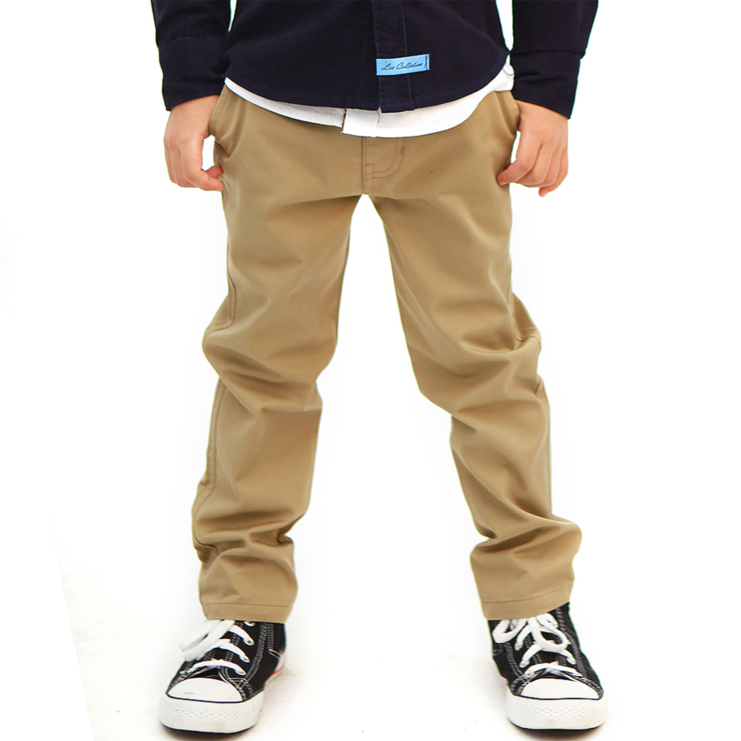 boys elastic waist khaki pants