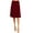Burgundy, variant on Women's Casual Stretch Basic Foldable High Waist Relaxed Fit A-Line Solid Midi Skirts