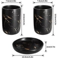 thumbnail image 2 of Juego de accesorios de baño de cerámica de 4 piezas que incluye dispensador de jabón, vaso y jabonera (negro), 2 of 7